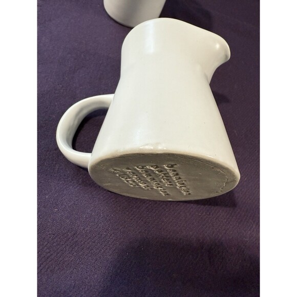 Bennington Potters Creamer and Sugar Bowl w Lid White Modernist Vermont Rare Vtg - Picture 14 of 16